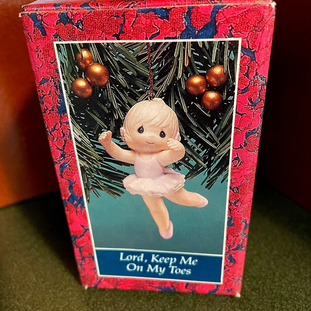 Precious Moments Ballerina Porcelain Bisque Ornament. "Lord, Keep Me On My Toes"